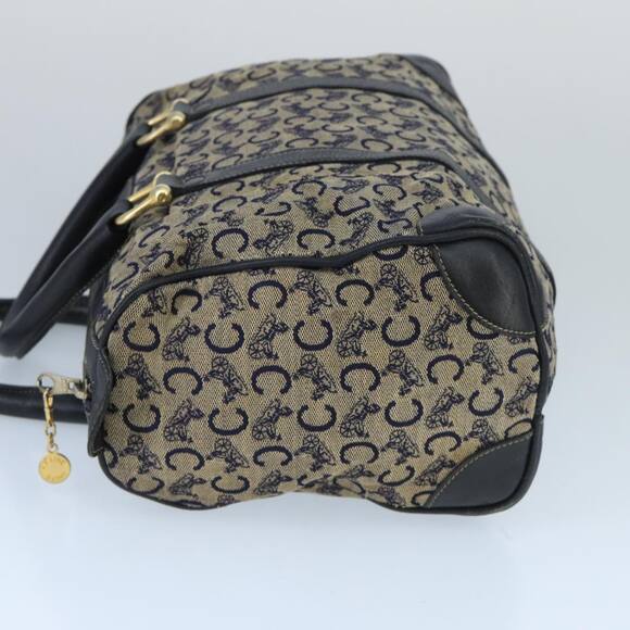 CELINE C Sulky Boston Bag Canvas Leather Navy Gold - Picture 5 of 12